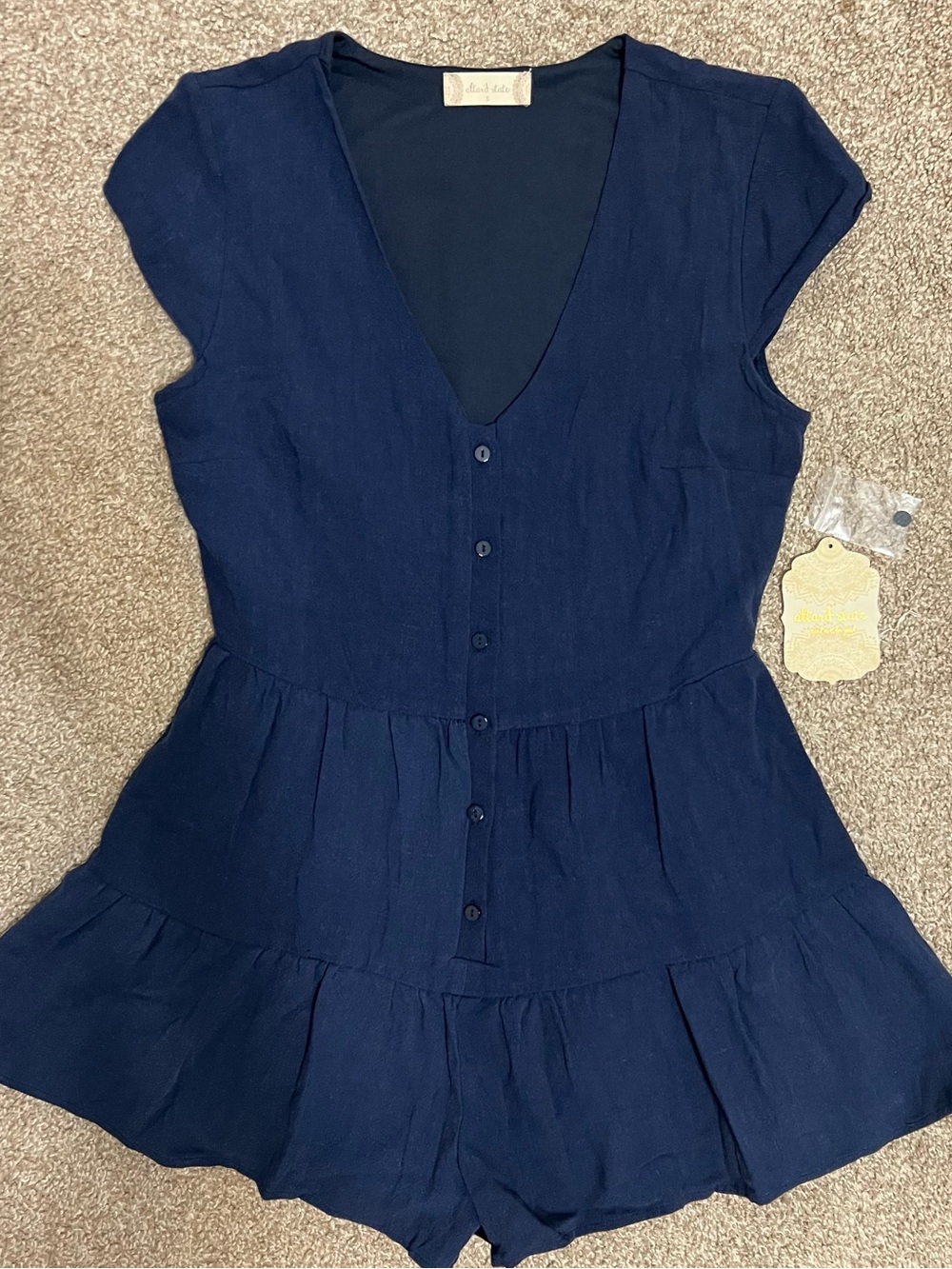 Altar'd State Navy Romper Size Small NWT!